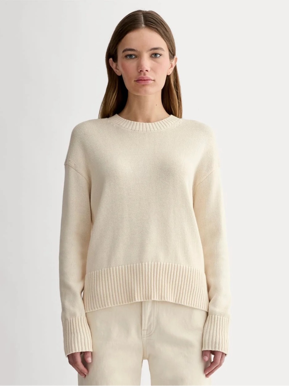 Everlane boxy sweater in everyday cotton